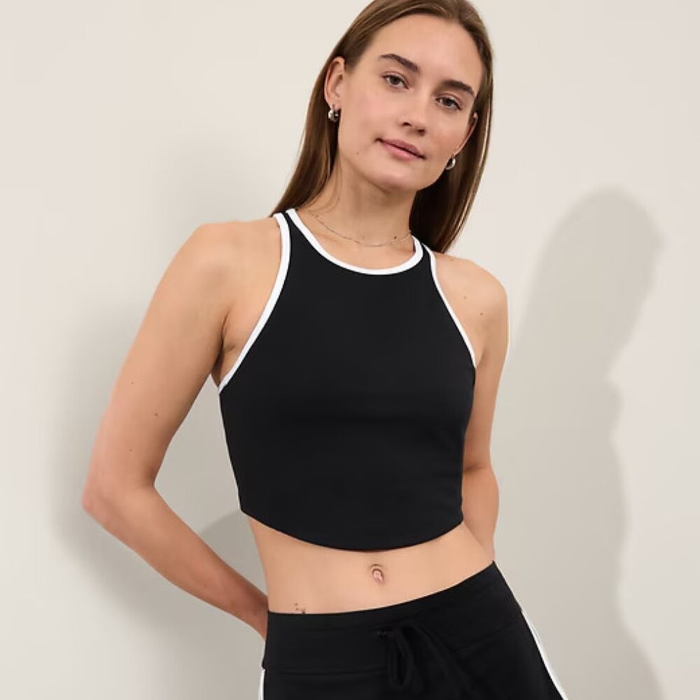 Athleta Seabreeze Crop Tankini A-C size L Black